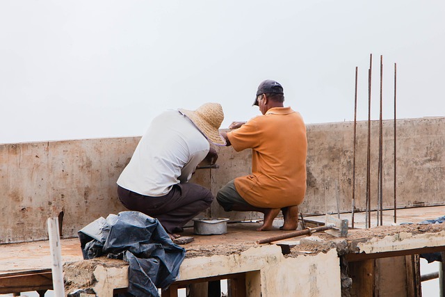 trabajo duro albañiles